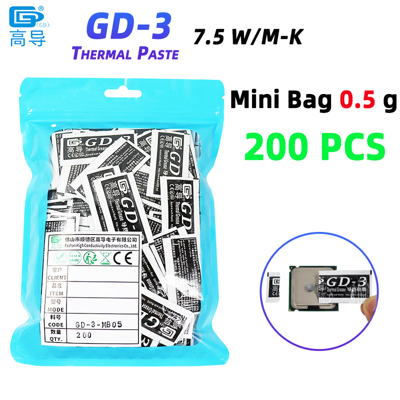 Thermal Paste - Термопаста GD-3 серая, 0.5 грамма, 200