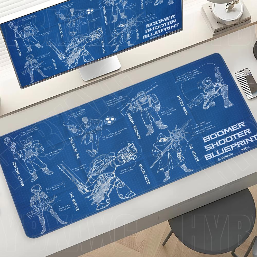 Pc Gaming Drawing - Черный большой коврик для мыши с