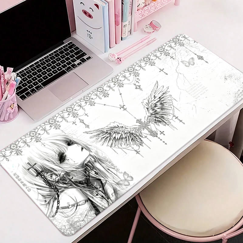 Pc Gaming Desk - Кожаный коврик для мыши, черно-белый, в