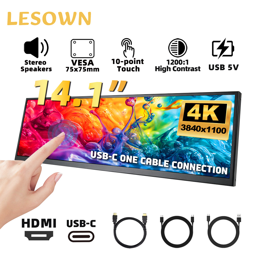 Pc Gaming Ultrawide Monitor - Портативный монитор LESOWN PC Case Monitor